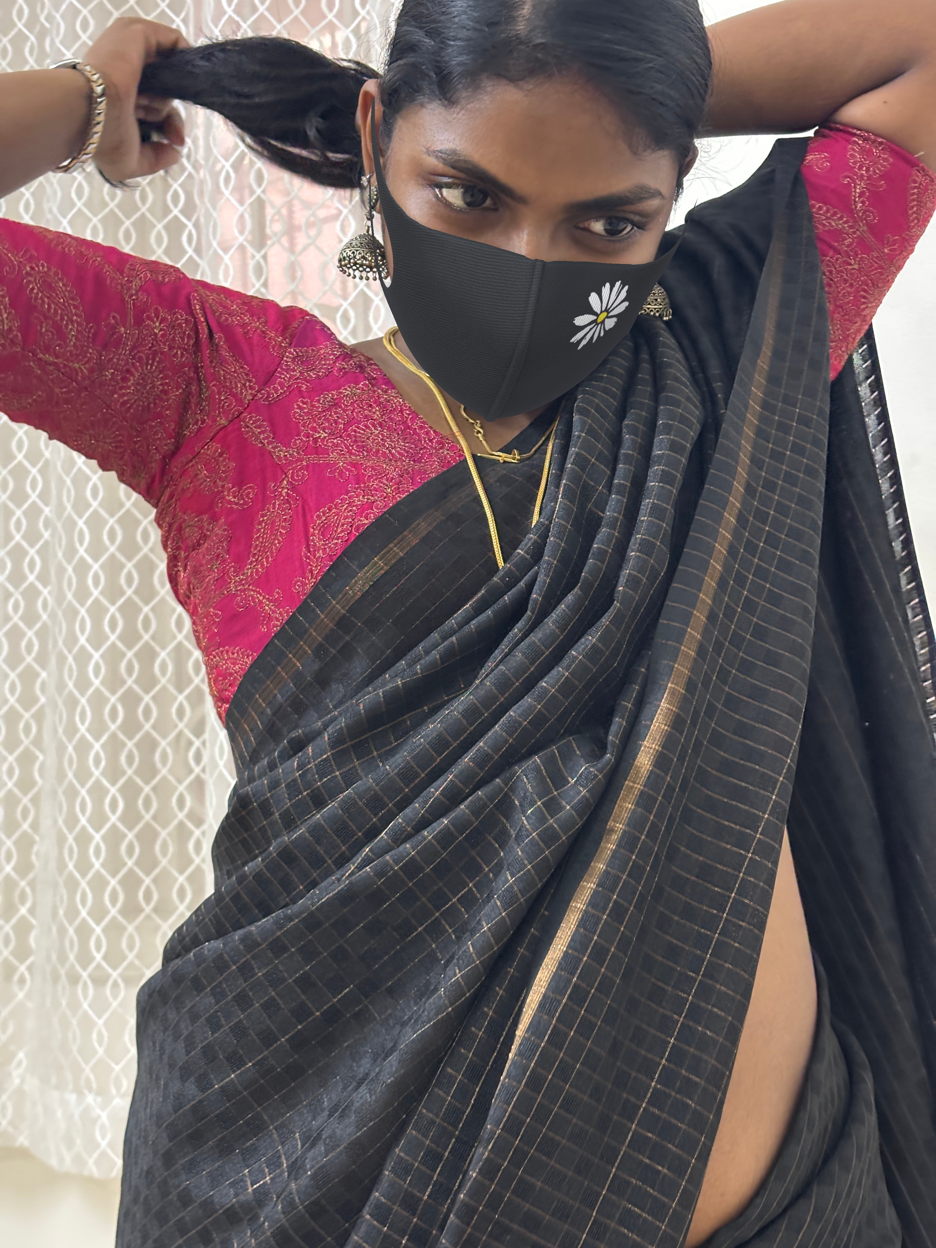 Evangeline in saree with boss